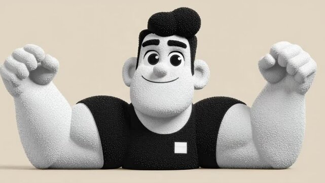 (Loop) Talking Cartoon Muscle Man
