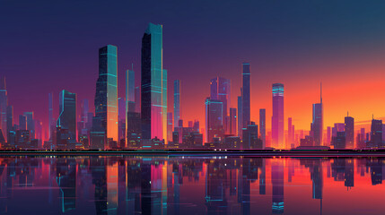 Fototapeta premium sunset in hong kong