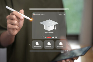 Online classroom platform with virtual education interface and video call