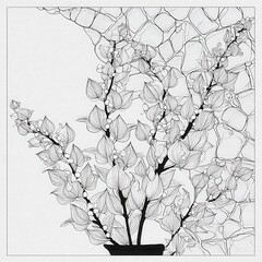 vector illustration of a branch of tree