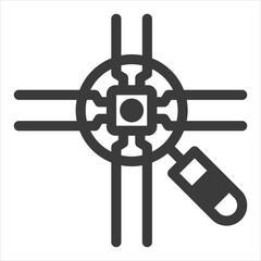 AI Detector Concept Black Icon Vector Illustration