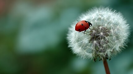 Ladybug on Dandelion