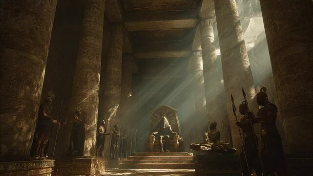 Footage of Pharaoh in his royal chamber seated 4K Videos