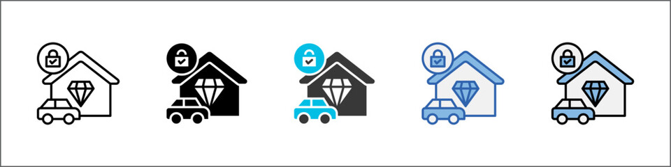 Fixed Asset Icon Pack Multistyle Illustration