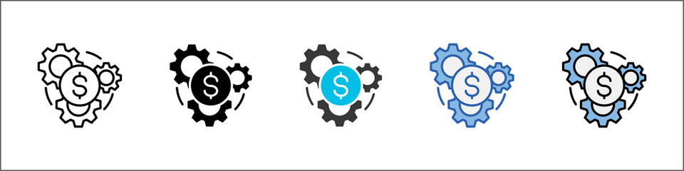 Operating Expenses Icon Pack Multistyle Illustration