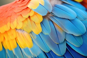 Fototapeta premium Close-up of vibrant parrot feathers (1)