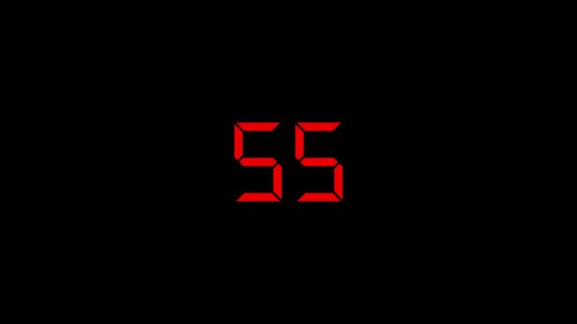  timer One minute animation from 60 to 0 seconds on transparent background with alpha channel, 60 second countdown timer, Countdown video