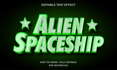 Editable text effect with glowing green neon and bold 3d sci-fi style © WS Design