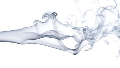 Abstract smoke swirls against white background