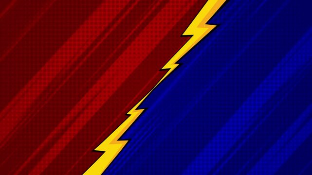 cartoon comic background with abstract pop style animation versus battle game play illustration