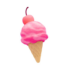 夏の3Dイラスト アイスクリーム