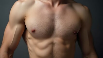 Studio Shot of a Muscular Male Torso