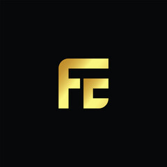 FE Logo Design Vector Initials Logo Luxury Simple Letter Modern