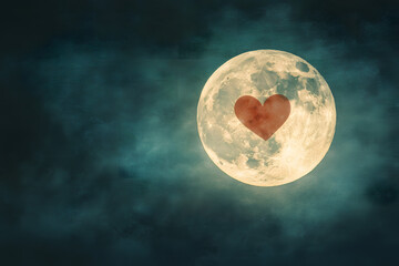 a heart shaped object is in the sky