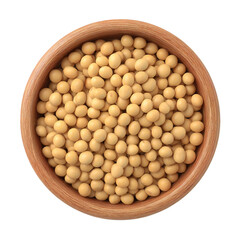 A wooden bowl brimming with organic soybeans, showcasing their natural color and texture on a dark backdrop, perfect for healthy eating concepts, silhouette, transparent background