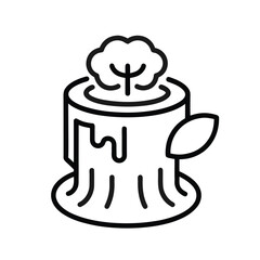 Vector Illustration of a Short Tree with Leaves on White Background for Nature and Landscape Design
