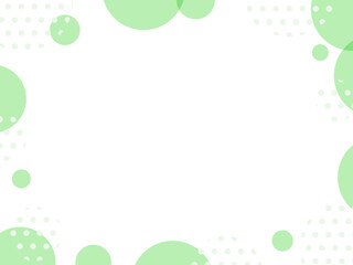 グリーンカラーの水玉模様とドットのフレーム