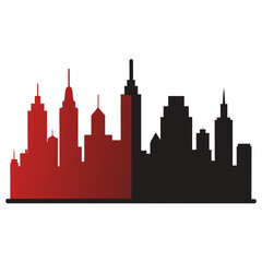 Obraz premium Minimalist City Skyline Silhouettes