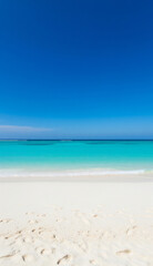 Obraz premium Tranquil exotic beach view with shallow sparkling sea