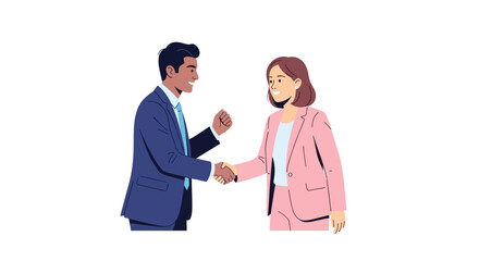 Fototapeta premium Business Professionals Shaking Hands in Formal Attire.
