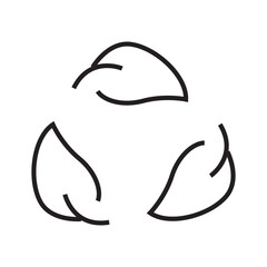 Outline icon of a recycling symbol, representing sustainability, waste reduction, and eco-friendly practices. Editable stroke. vector illustration