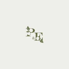 bold initial concept luxury wedding monogram design PE organic leaf logo letter