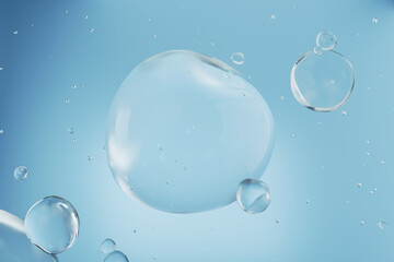 water drops on blue background