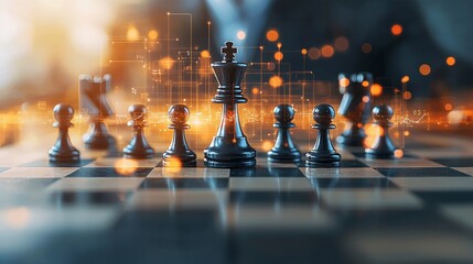 Strategic chess match digital arena game complexity virtual space close-up perspective mind sports concept