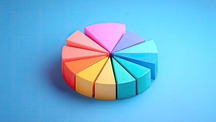 Colorful pie chart graphic design