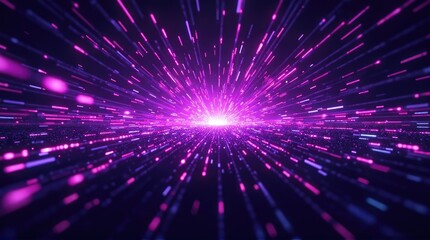 Naklejka premium Dynamic, radiant lines of vibrant light radiate outward.