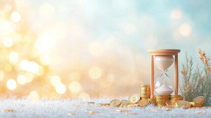 Investment time management financial planning conceptual image peaceful setting close-up view wealth growth