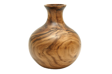 Minimalistic handmade Udu drum in studio.isolated on white background