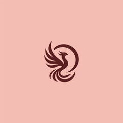 Phoenix rise logo in powerful and elegant silhouette style.