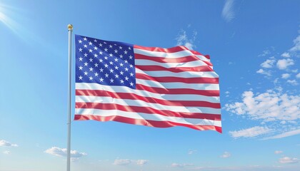 Obraz premium american flag on blue sky
