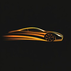 Fototapeta premium Sleek and Modern Concept Car Outline with Vibrant Color Design