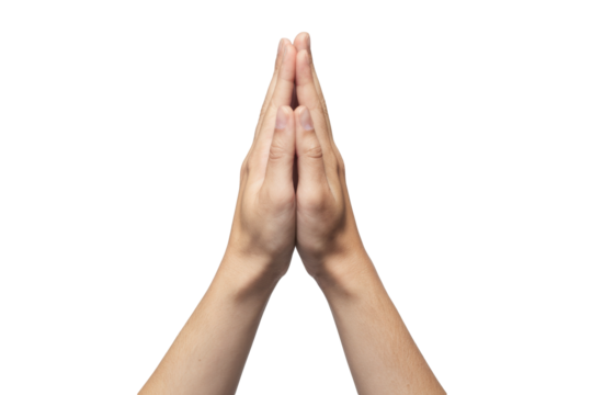 praying hands isolated on white background