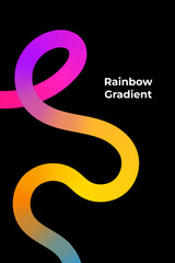 Modern futuristic rainbow gradient line editable background for banner, flyer, poster and more
