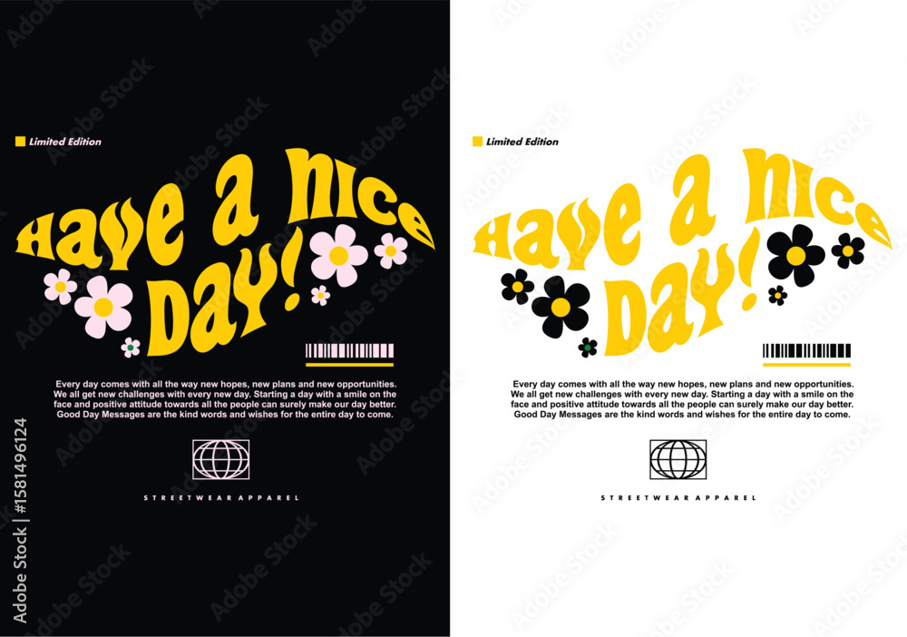 Fototapete have a nice day typography design: a graphic design element featuring the text have a nice day! in a