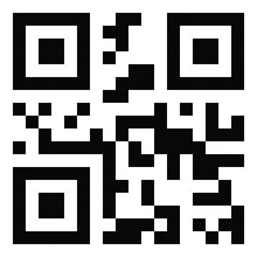 Black and white vector of a QRIS code for digital transactions, outlined in bold black lines, ideal for payment icons and financial designs.

