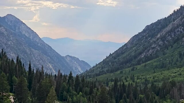 Beautiful View down Little Cottonwood Canyon, Utah