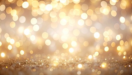 Gold glitter background with sparkling bokeh lights for festive designs and holiday projects