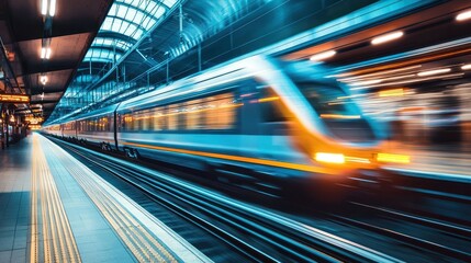 Highspeed Train Traveling Through
