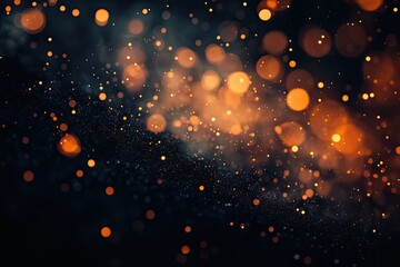 Obraz premium Abstract bokeh explosion of warm orange and golden lights on a dark background