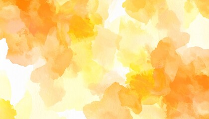 Soft Watercolor Texture in Warm Yellow and Orange Tones on White Background
