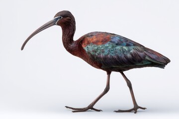 Colorful Bird Walking Gracefully with Long Beak and Elegant Plumage