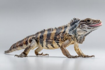 Obraz premium Detailed Profile of a Colorful Iguana Displaying Unique Patterns