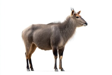 Obraz premium Elegant Antelope Standing Gracefully on a White Background