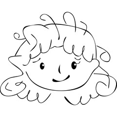 Hand drawn child doodle face