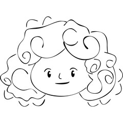 Hand drawn child doodle face