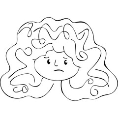 Hand drawn child doodle face